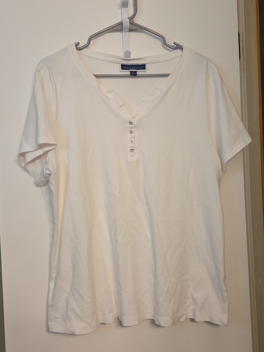 Scott White Short-Sleeve Henley Tee